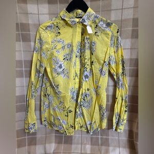 Talbots Yellow Floral Blouse